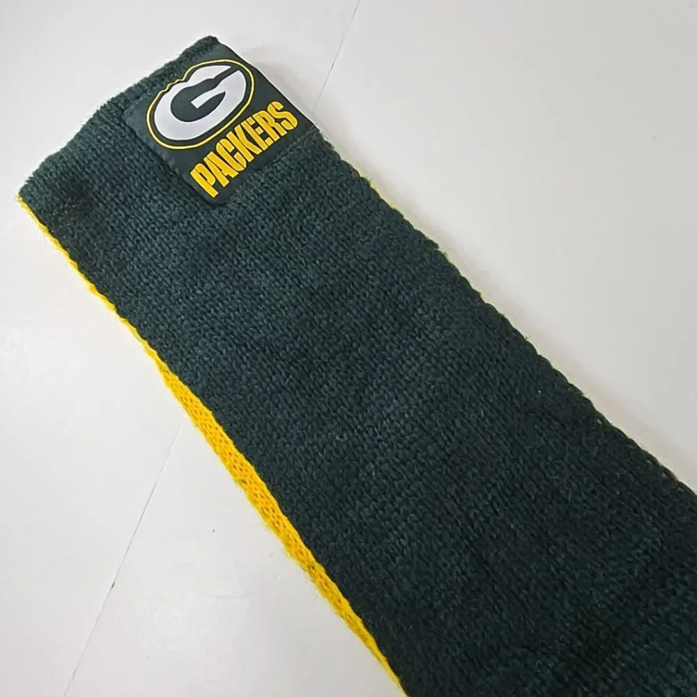 GREEN BAY PACKERS Infinity Scarf Football Team Knitted Green and Yellow Logo NFL